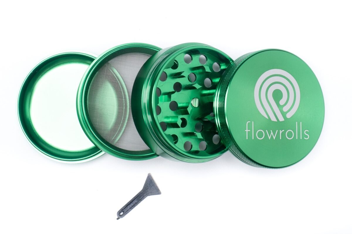 Grinder Flowrolls 63mm 4 Teile Grün – Bild 3