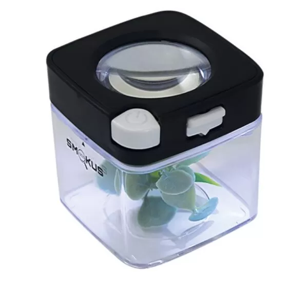 Behälter mit LED-Lupe SMOKUS FOCUS COMET BLACK