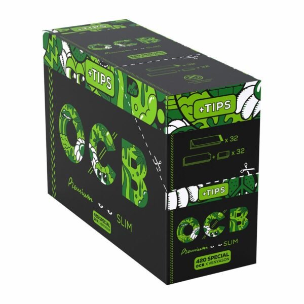 Rolling Papers mit Filtern OCB Premium King Size Slim 420 BOX 32 Packs